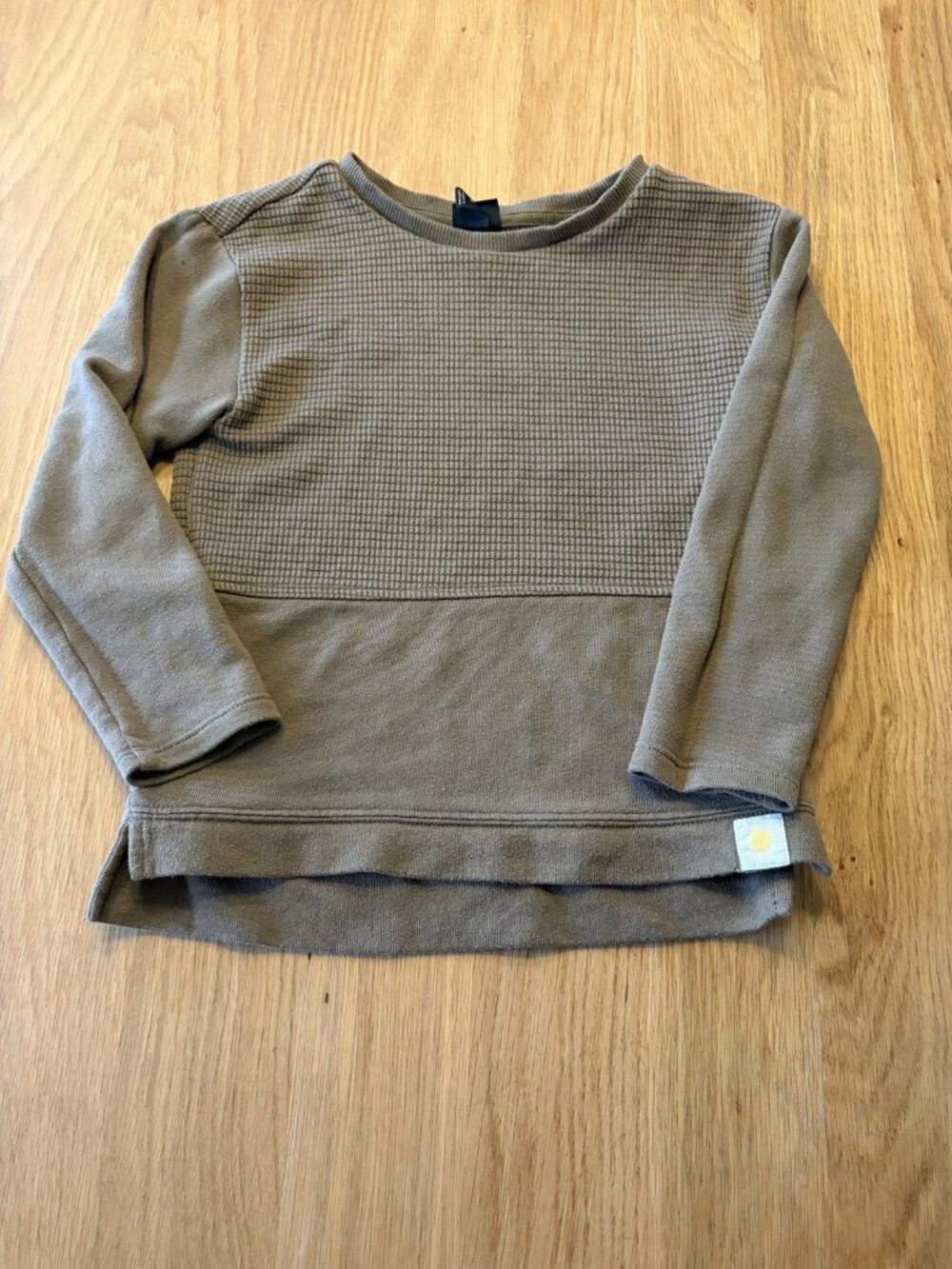 Art Class Boys 5T Waffle Knit Pullover Top Olive Army Green Long Sleeve